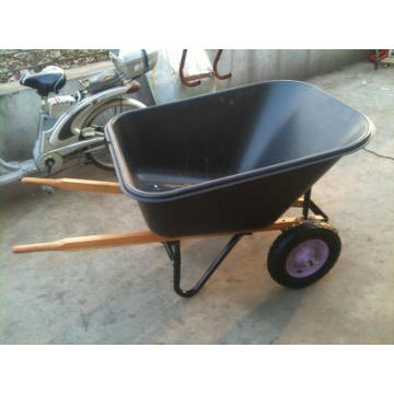 Double Wheel Wheelbarrow, Garbage Cart, Rubbish Trolley